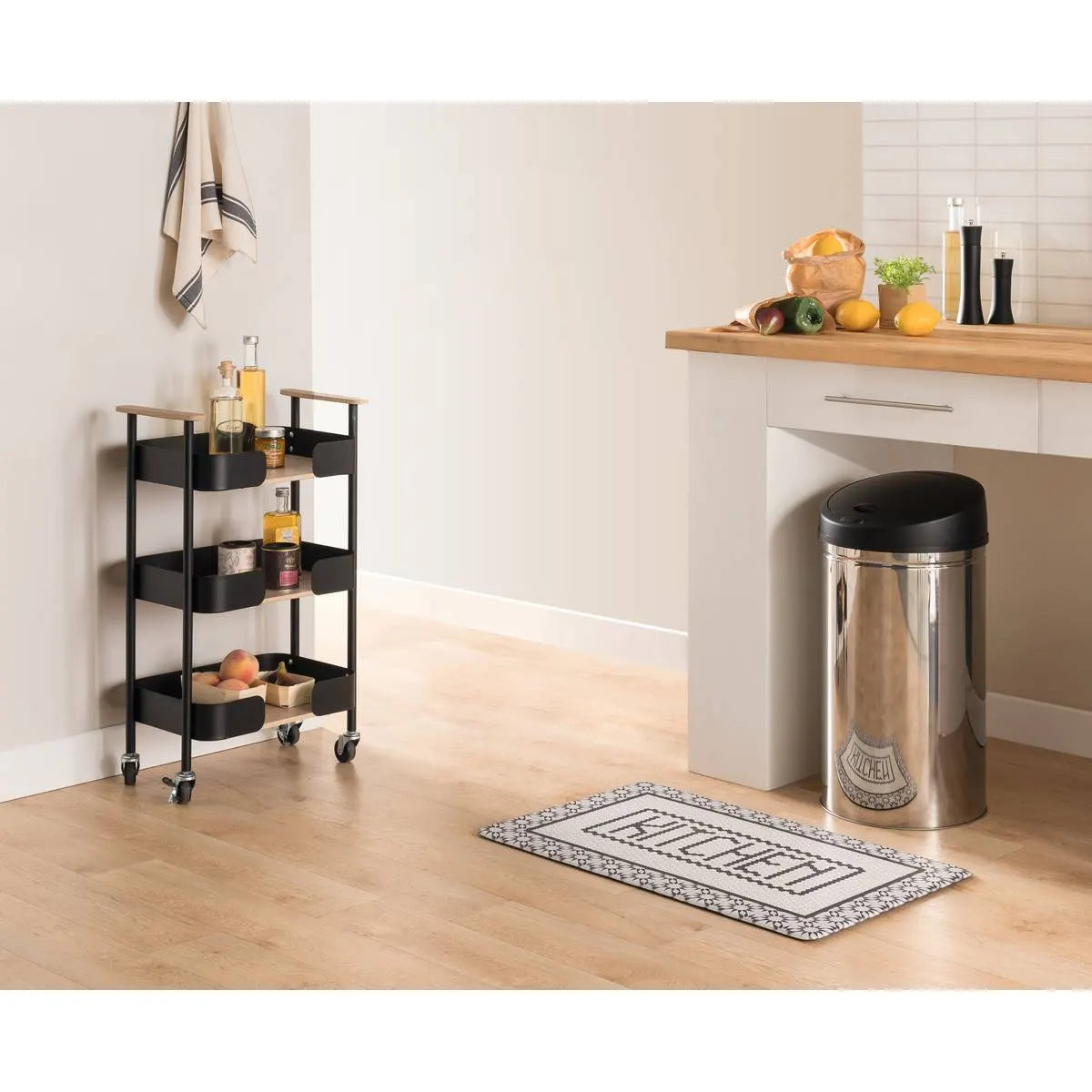 Кухненска количка 5five Blackwood, Средна, Метал и MDF