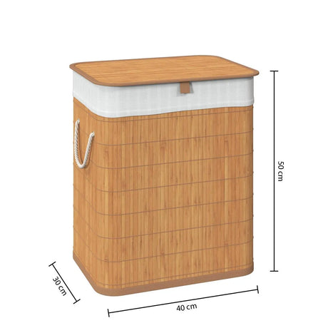 Кош за пране 5five, Бамбук, Правоъгълен, 60 l