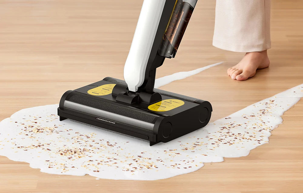 Вертикална прахосмукачка с функция за моп Deerma DEM-VX20W, 420W, Капацитет 500/600ml, IPX4, Бял