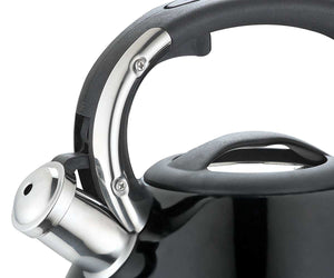 Свирещ чайник KingHoff 1221, 3.4 L, Мраморен ефект, Индукция, Черен