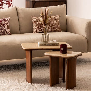 Помощна маса atmosphera Jivan, Травертин,Акация, 2 бр