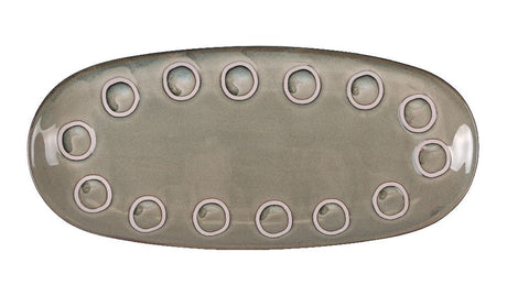 Плато овал LA MEDITERRANEA Almudena Gray, 33x15 cm, порцелан