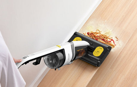 Вертикална прахосмукачка с функция за моп Deerma DEM-VX20W, 420W, Капацитет 500/600ml, IPX4, Бял