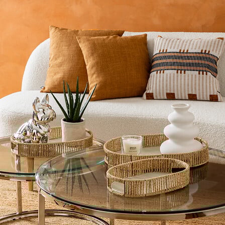 Холна маса atmosphera Kneo, Стъкло, Метал, 2 бр.