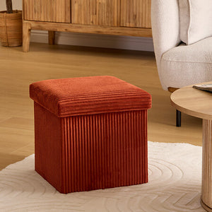 Пуф със съхранение atmosphera Arum, Рипсено кадифе, Сгъваем, 38x38 cm