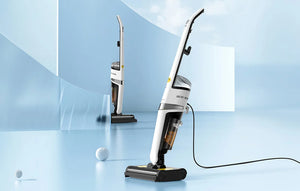 Вертикална прахосмукачка с функция за моп Deerma DEM-VX20W, 420W, Капацитет 500/600ml, IPX4, Бял