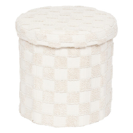 Пуф със съхранение atmosphera Pasti, Сгъваем, Бял, Ø38 см