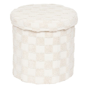 Пуф със съхранение atmosphera Pasti, Сгъваем, Бял, Ø38 см