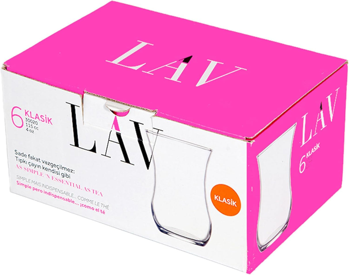 Сет чаши за турски чай LAV Klasik, 115 мл, 6 бр
