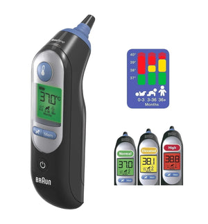 Ушен термометър Braun, Thermoscan 7, IRT6520B, Инфрачервен, Цифров, Черен