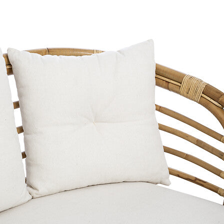 Двуместен диван atmosphera Farah, Ратан, Бял, 152x80,5x75 cm