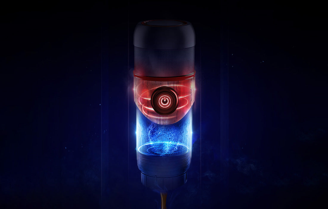 Преносима 3в1 кафемашина HiBREW H4-basic с адаптер, 80W, 15 бара, Черен