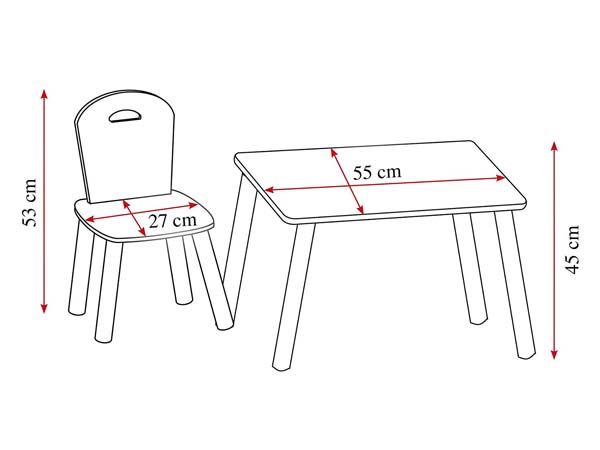 Комплект детска маса и столчета atmosphera Alex, MDF, Бор