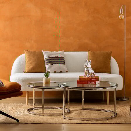 Холна маса atmosphera Kneo, Стъкло, Метал, 2 бр.