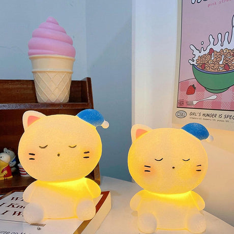 Детска нощна лампа с батерии atmosphera Cat, 10x11 cm