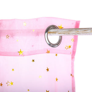 Детска прозрачна завеса atmosphera със звезди 140х250см, Розов