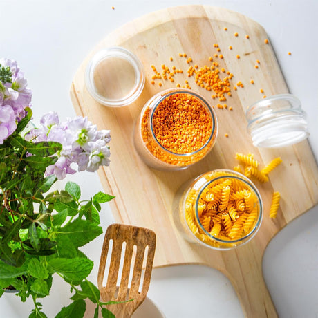 Стъклен буркан с капак за съхранение LAV Sera, 890 мл, 2бр