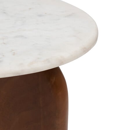 Холна маса atmosphera Nanda, Мангово дърво, Мрамор, Ø51 см