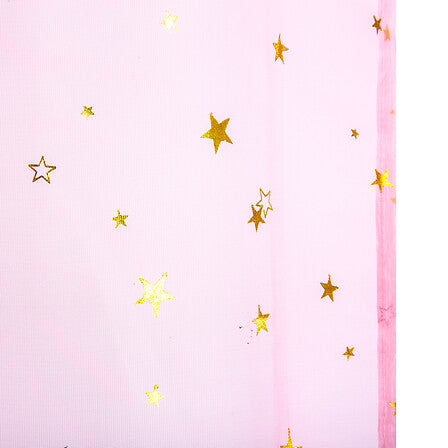 Детска прозрачна завеса atmosphera със звезди 140х250см, Розов
