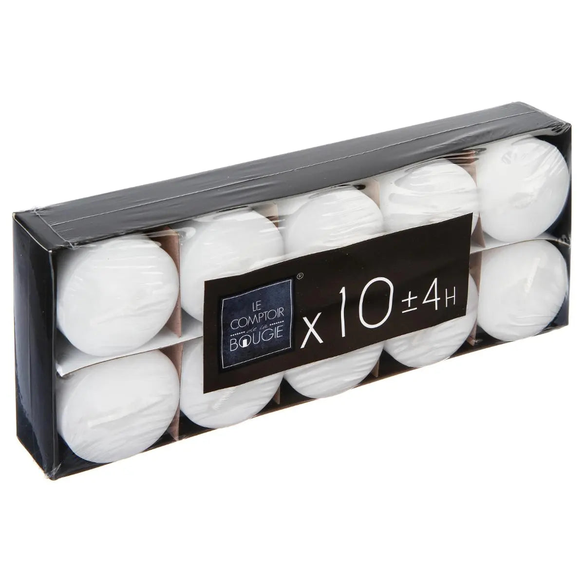 Комплект свещи без аромат atmosphera Many, 10 Votive свещи, Диаметър 3.8 см, Бели