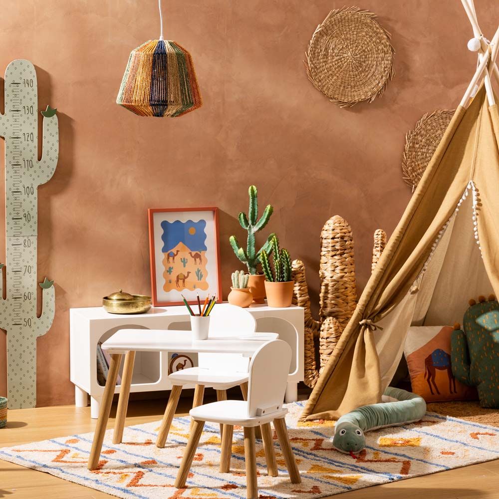 Комплект детска маса и столчета atmosphera Alex, MDF, Бор