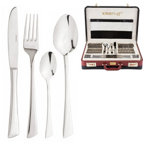 Комплект прибори за хранене и сервиране KingHoff, Инокс, 72 части