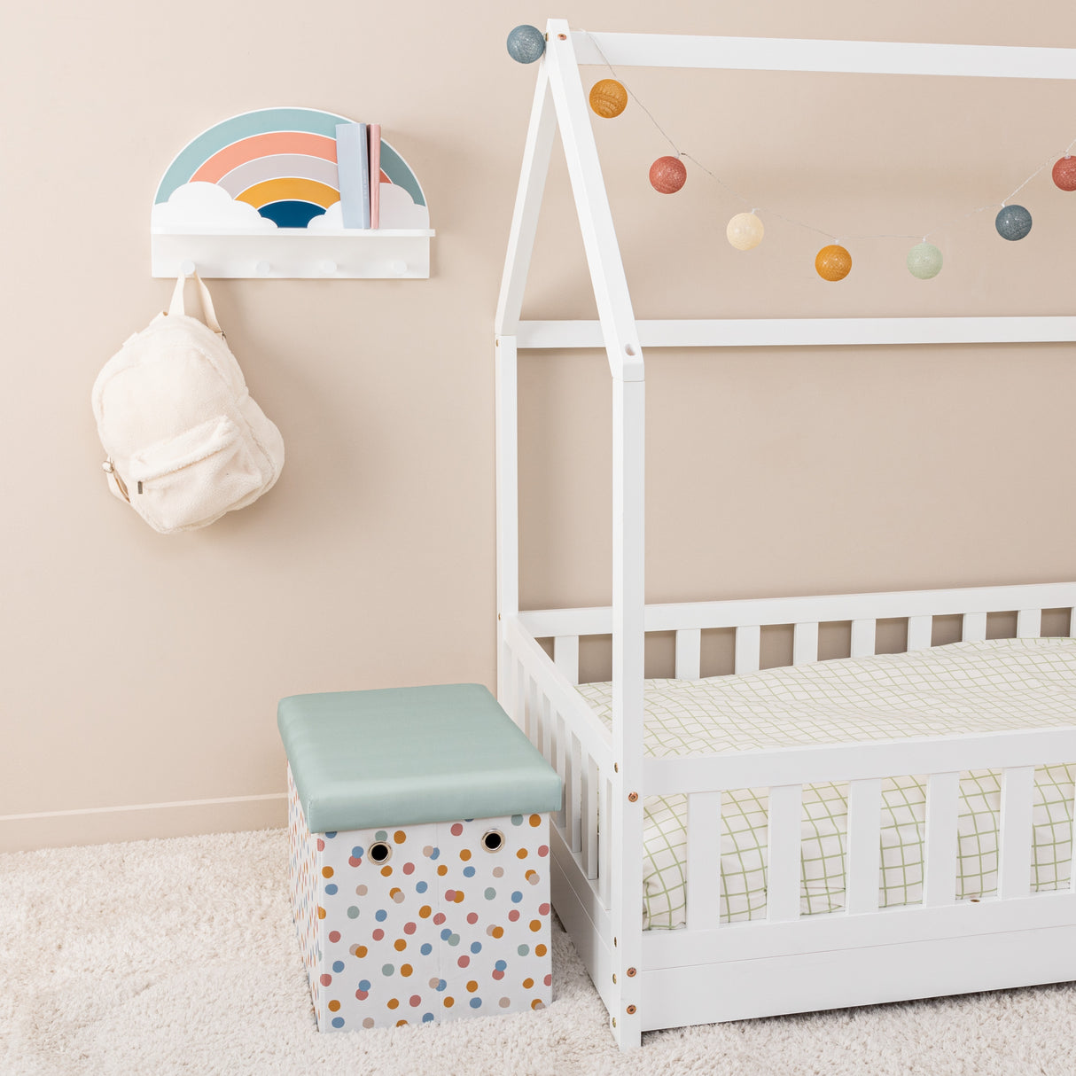 Детска закачалка с рафт atmosphera Rainbow, MDF