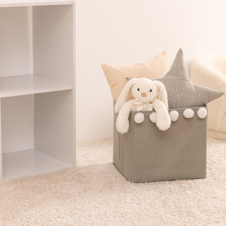 Кутия за съхранение atmosphera Pompom, Сив, 29x29 cm