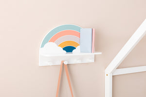 Детска закачалка с рафт atmosphera Rainbow, MDF