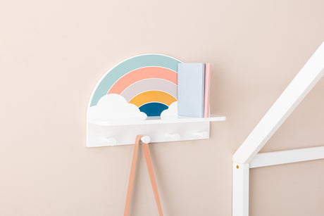 Детска закачалка с рафт atmosphera Rainbow, MDF