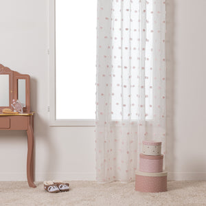 Детска прозрачна завеса atmosphera с помпони 140х240см, Розов