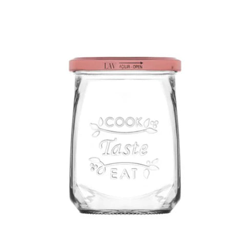 Стъклен буркан с капачка LAV Tasty, 550 мл, 12 бр