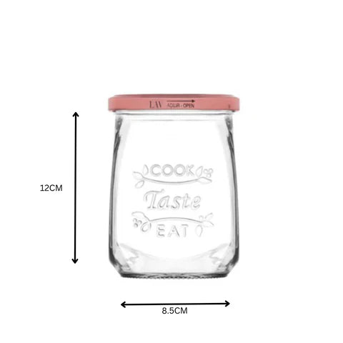 Стъклен буркан с капачка LAV Tasty, 550 мл, 12 бр