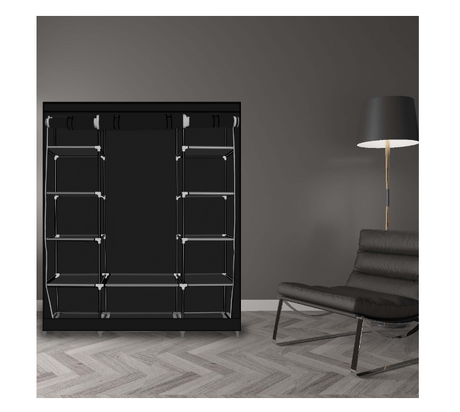 Текстилен гардероб, Herzberg 8009, 12 рафта, 150х45х75 cm,черен