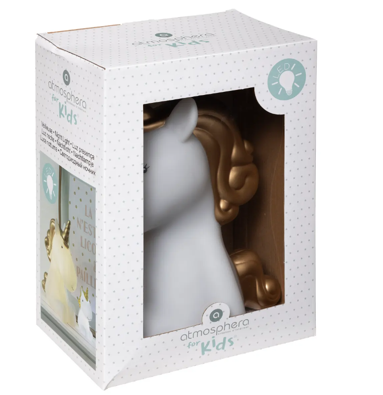 Детска нощна лампа atmosphera Unicorn, Включени батерии, 30 см