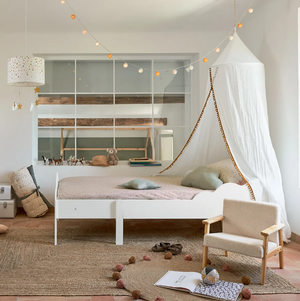 Детски стол Atmosphera Basile, Букле, Бял