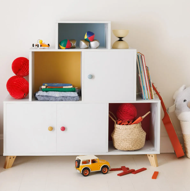 Детски шкаф за съхранение Аtmosphera Circus, Бял бор