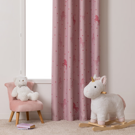 Детска светеща затъмняваща завеса atmosphera Unicorn Glow, 140x250, Розов