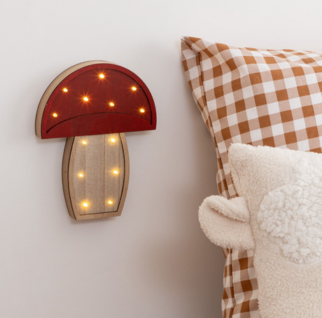 Детска нощна лампа с батерии atmosphera Mushroom 18x23cm, MDF