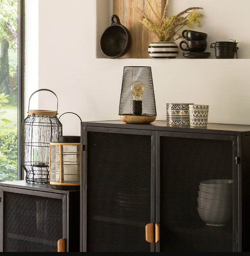 Настолна лампа atmosphera Zely, 24 см, Дърво