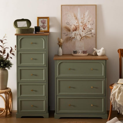 Скрин atmosphera Mohea, 5 чекмеджета, Зелен