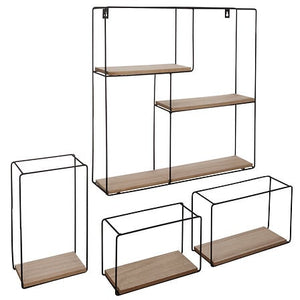 Рафт за стена atmosphera Ally, Метал и MDF, 4 броя