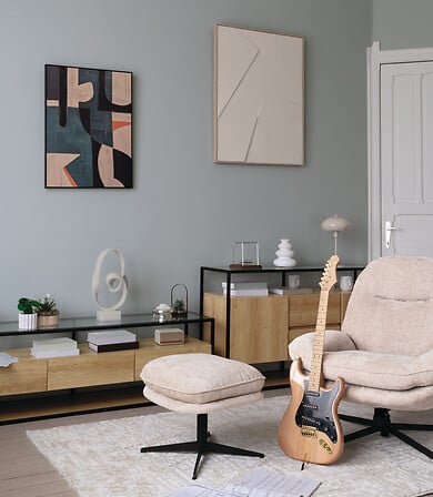 Въртящ се фотьойл atmosphera Stelan,Шенил, Бежов