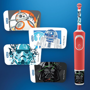 Електрическа четка за зъби Oral-B Vitality Star Wars, За деца, Червен