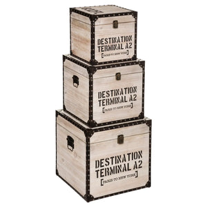 Сет кутии за съхранение atmosphera Alberto, 3бр, MDF