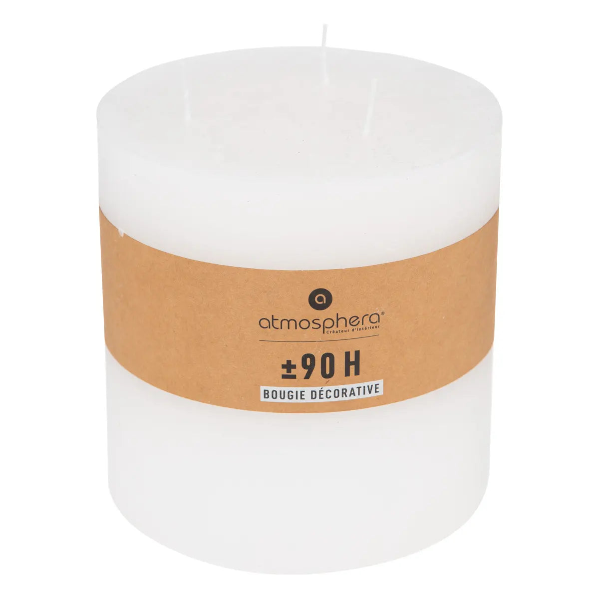 Свещ без аромат atmosphera Olia, Кръгла, 14x14 см, Бяла