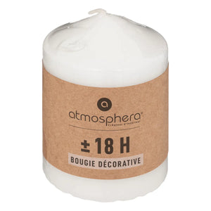 Свещ без аромат atmosphera Many, Кръгла, 7x9 см, Бяла