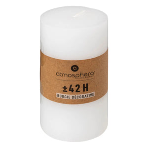 Свещ без аромат atmosphera Hugo, Кръгла, 7x13 см, Бяла