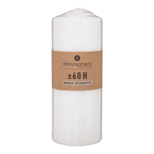 Свещ без аромат atmosphera Many, Кръгла, 6.8x18 см, Бяла