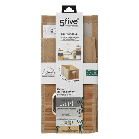 Кош за съхранение 5five, Бамбук, 15x31 cm